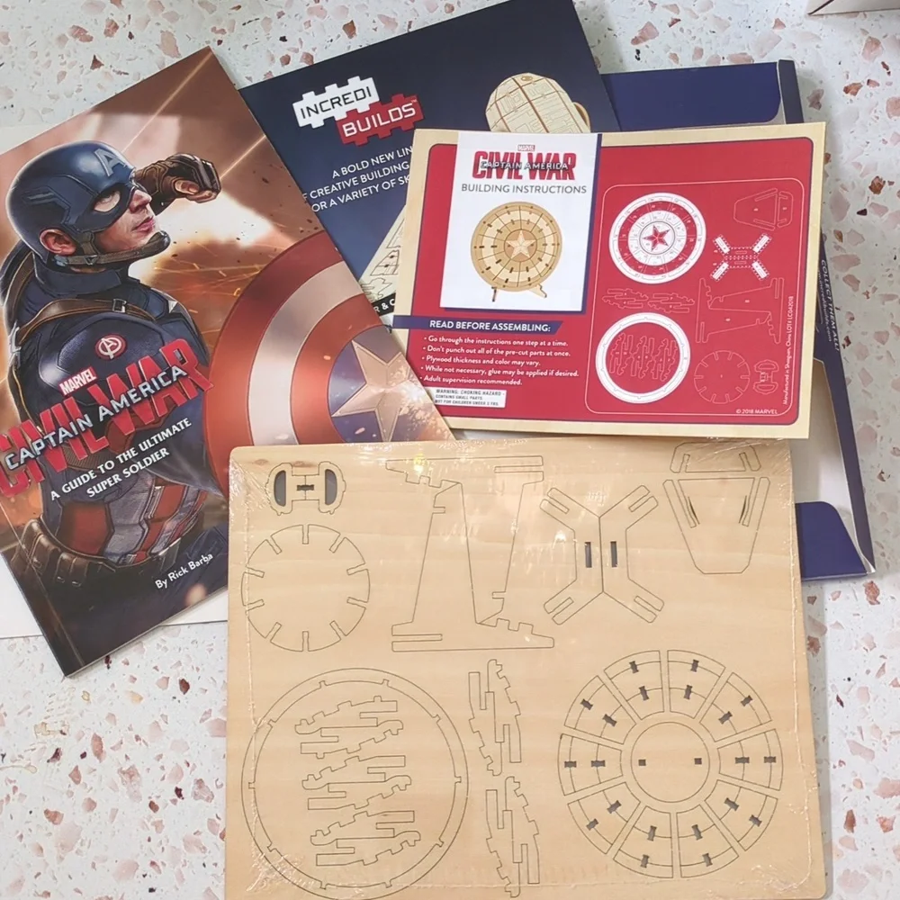 Marvel | IncrediBuilds Captain America Wood Shield Building Kit | New